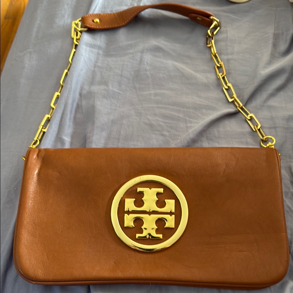 Tory Burch Brown Leather Shoulder Bag